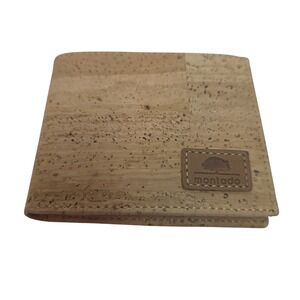New Montado Cork Bifold Wallet Mens Vegan EcoFriendly Made in Portugal TanBrown